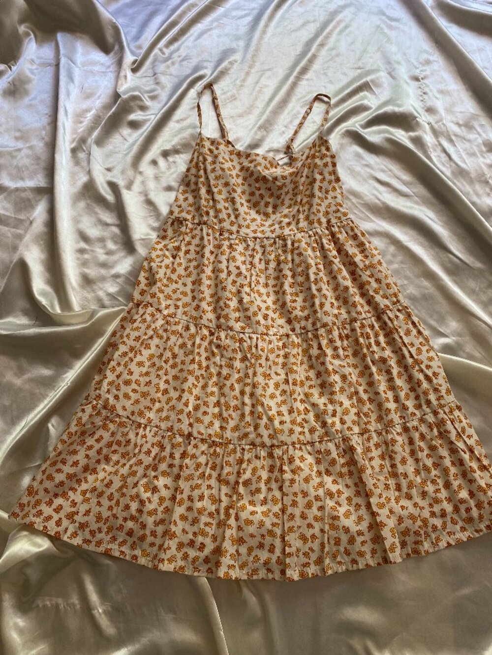 Faithfull The Brand Cecilie Yellow Floral Mini Dress Small Summer 100% Cotton